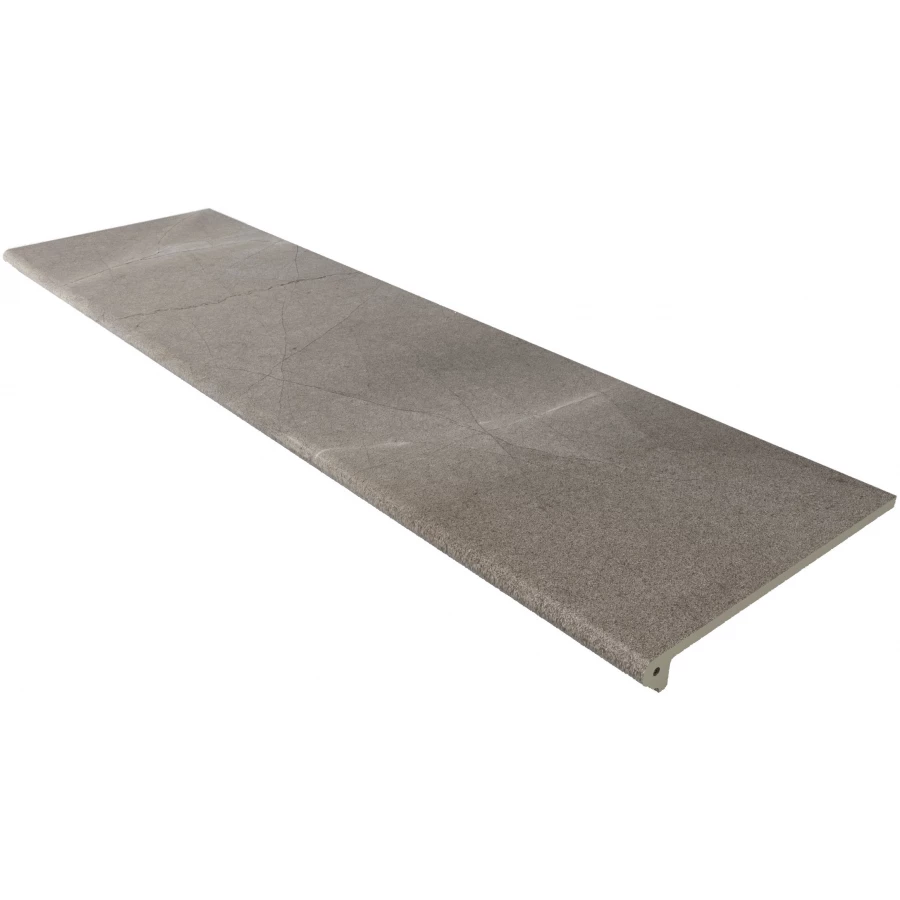 Клинкерная плитка Gres de Aragon Marble Ступень Peld Red 120 Pulpis Liso матовая серая 970654 120х33 см