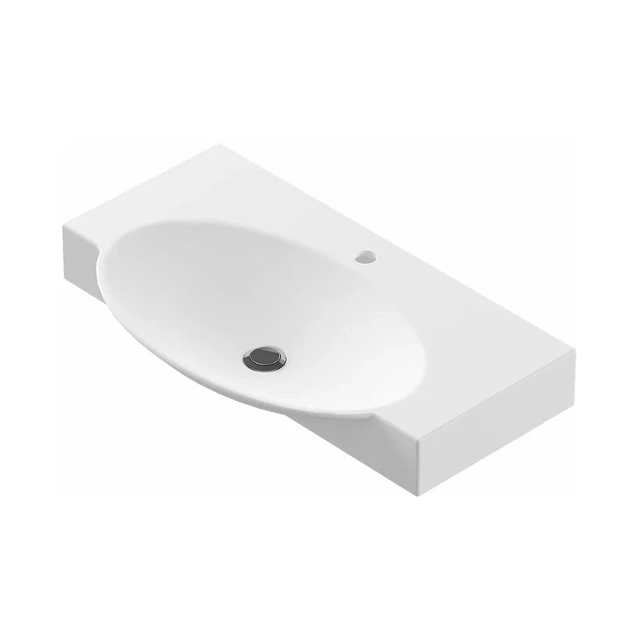 Умывальник Sanita Luxe Infinity 76 с кронштейнами и полотенцедержателем INF76SLWB01KR 76.5x45.4 см