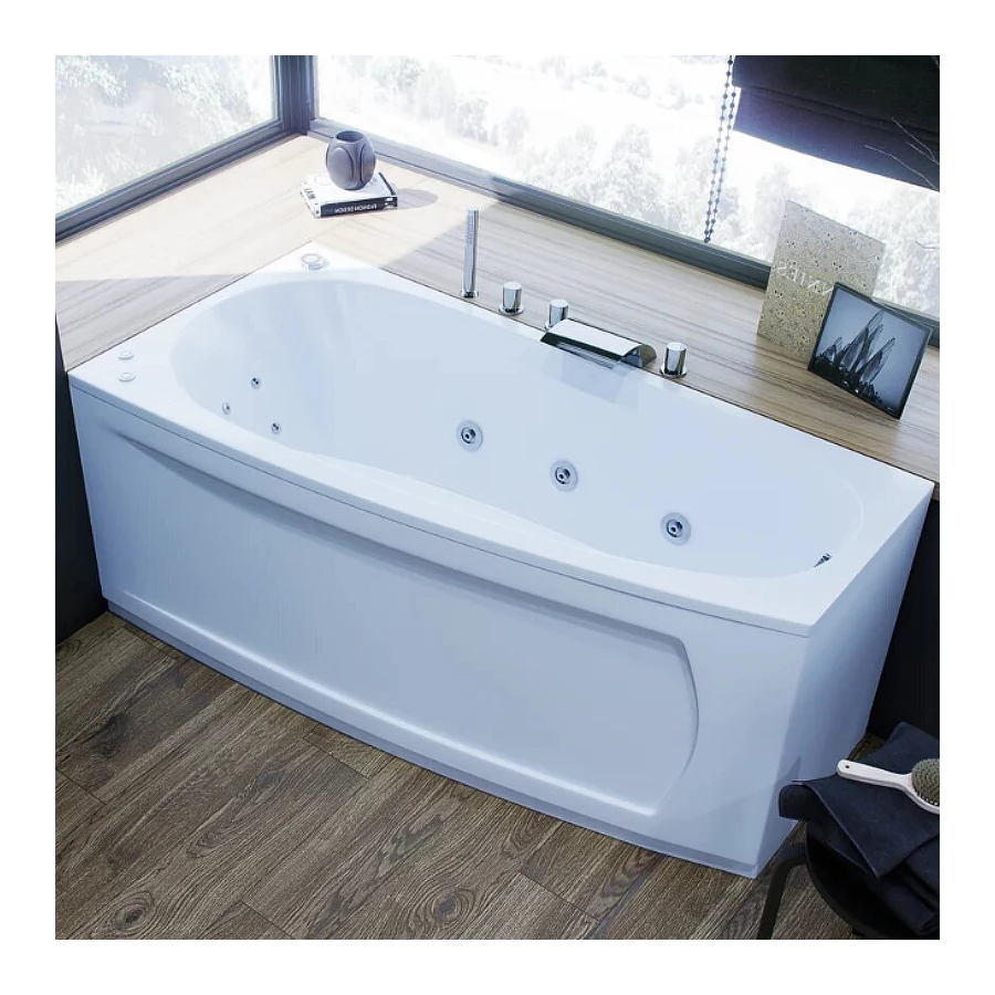 Акриловая ванна Aquatek Пандора левая без гидромассажа с фронтальным экраном PAN160-0000038 160х75 см