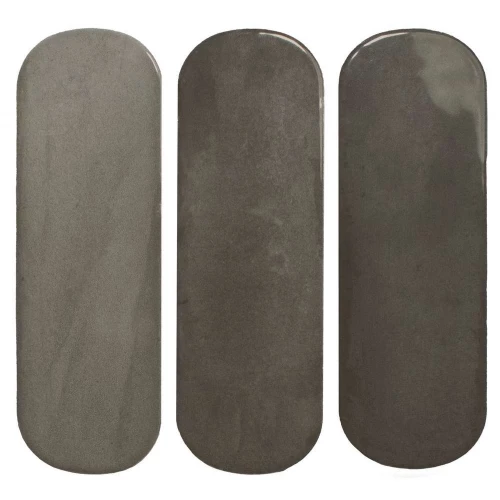 Плитка настенная DNA Tiles Calema Oval Shadow глянцевая серая 136541 16х5,2 см