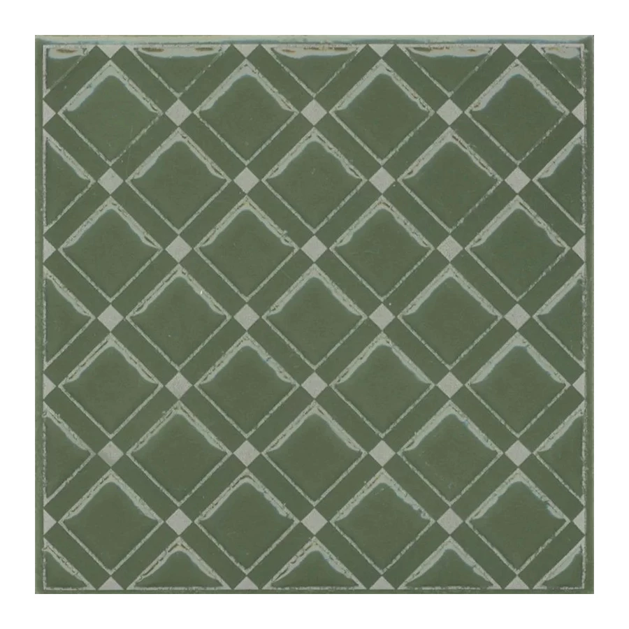 Плитка настенная Kerama Marazzi Бахия 1 Декор глянцевый зелёный KMD3STA015GN 9,8x9,8 см