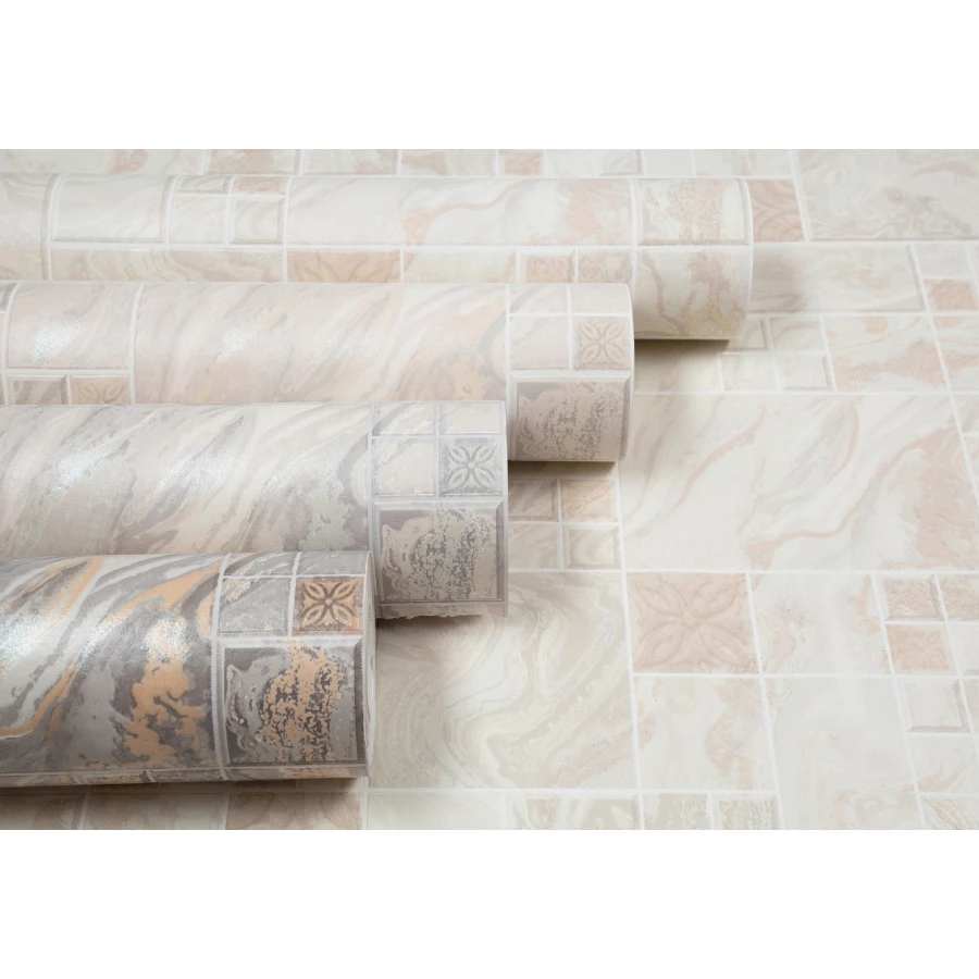 Обои виниловые Palitra Home Marmilla HomeColor бежевые HC11047-21 0,53х10,05 м