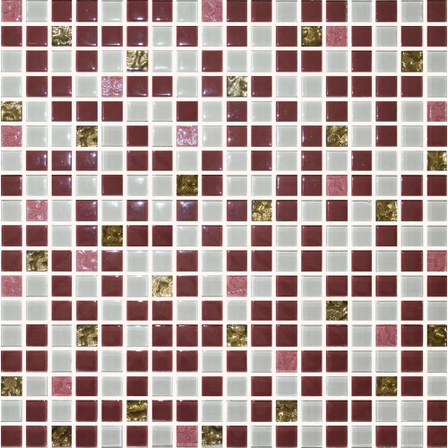 Мозаика Ceramica Classic стекло № 1030 миксбордовый - золото 300х300/15/6