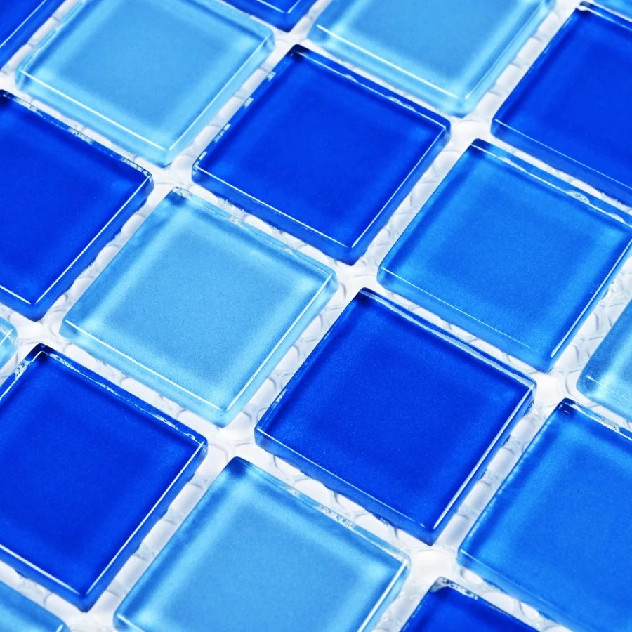 Мозаика Bonaparte Стеклянная мозаика Blue wave-1 25х25 глянцевая голубая 30х30 см
