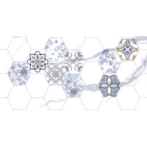 Плитка настенная Тянь Шань Киана Декор 1 Гексагон 1,44 м2 TP3670H1 60х30 см