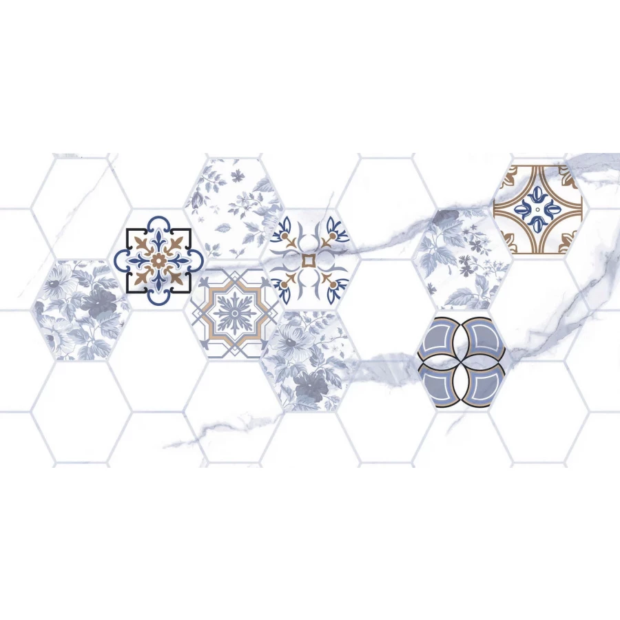 Плитка настенная Тянь Шань Киана Декор 1 Гексагон 1,44 м2 TP3670H1 60х30 см