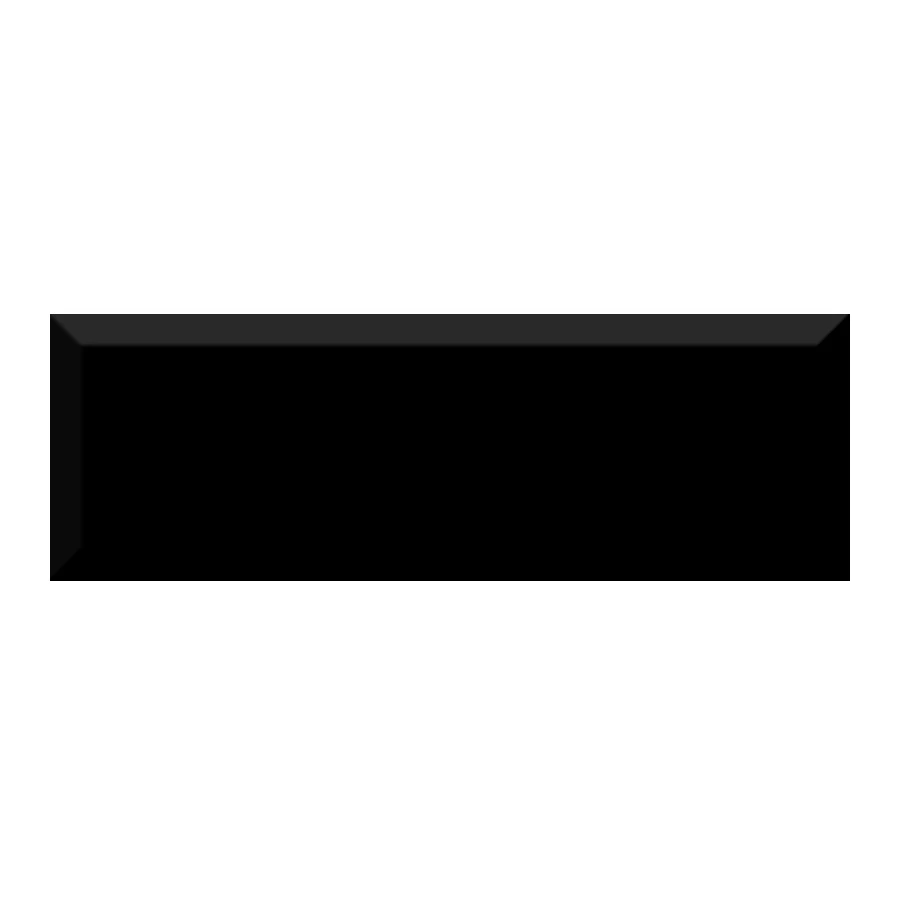 Плитка настенная Absolut Keramika Monocolor Negro Biselado Brillo глянцевая черная CVA033 30х10 см