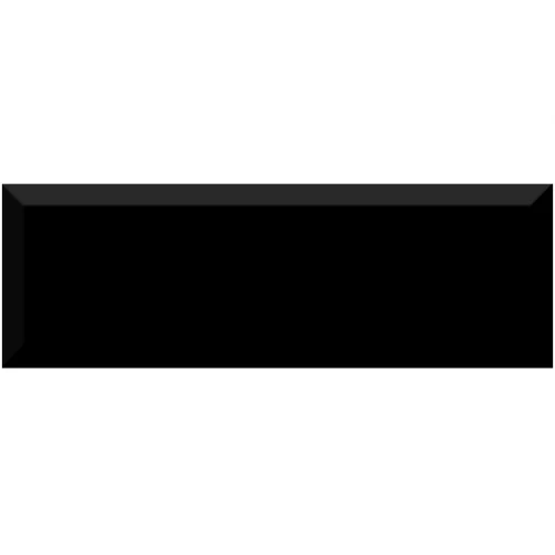 Плитка настенная Absolut Keramika Monocolor Negro Biselado Brillo глянцевая черная CVA033 30х10 см