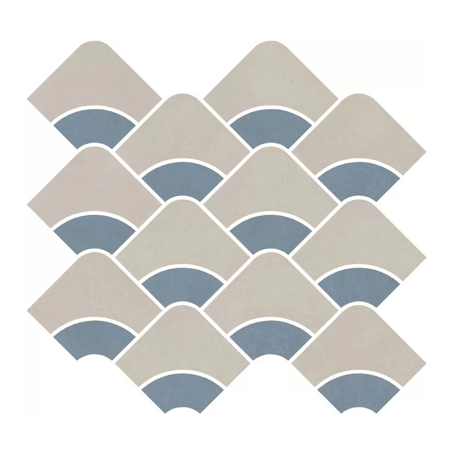 Плитка настенная Kerama Marazzi Таделакт Декор наборный обрезной матовый бежевый синий KMD2HID005BR 30x28 см