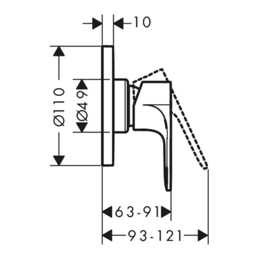 Смеситель для душа Hansgrohe Rebris S хром 72648000