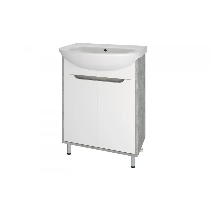 Тумба под раковину Runo Эко 60 серый бетон под умывальник Уют 60 00-00001327 59.5x80 см