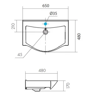 Умывальник Santek Беверли 1.WH30.2.501 65 см