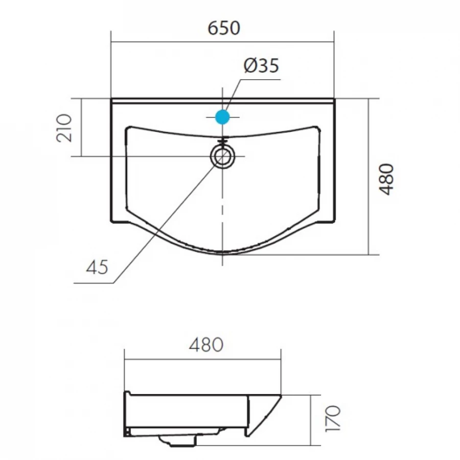 Умывальник Santek Беверли 1.WH30.2.501 65 см
