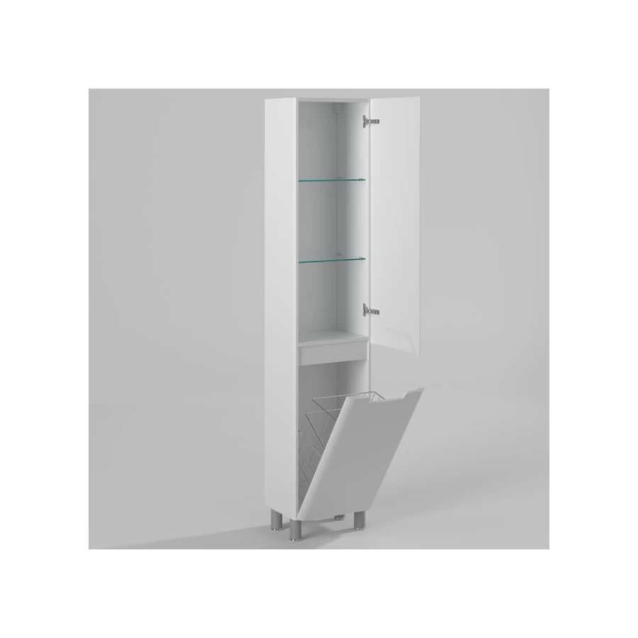 Пенал Briz Albi с корзиной для белья глянцевый белый 40 см