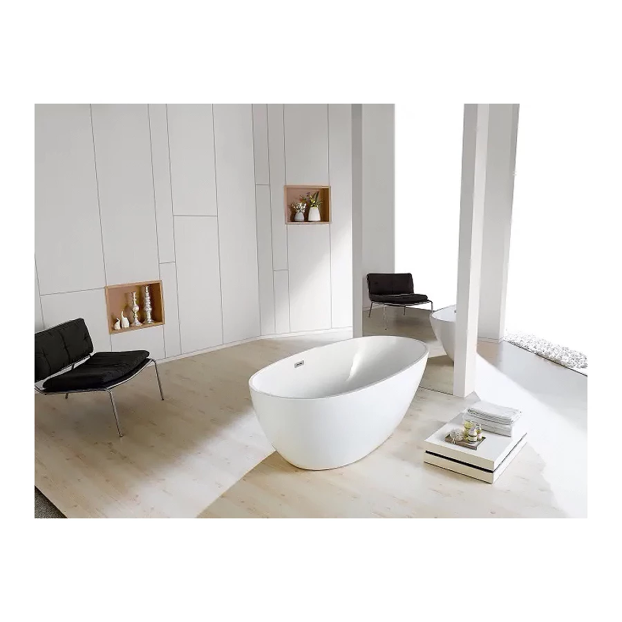 Ванна акриловая Azario Leeds свободностоящая в комплекте с сифоном и металлической рамой LEE17085 169х84х58 см