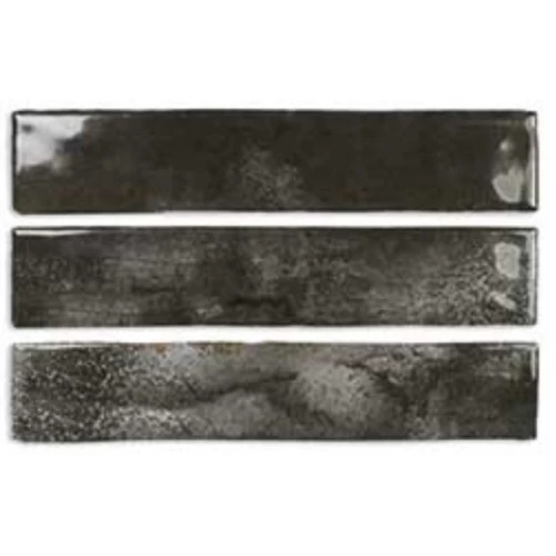 Плитка настенная DNA Enamel Charcoal глянцевая черная 123144 25х5 см