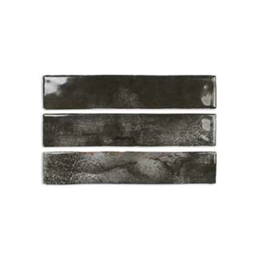 Плитка настенная DNA Enamel Charcoal глянцевая черная 123144 25х5 см