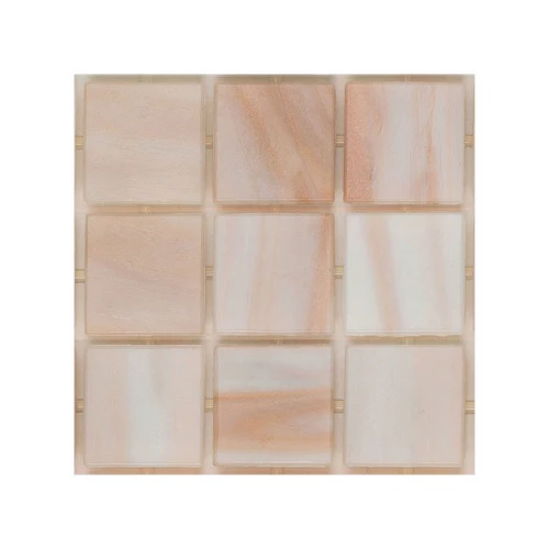 Мозаика стеклянная Trend Brillante Opale 221 с авантюрином 2x2 на силиконе глянцевая бежевая Br221 31,6х31,6 см