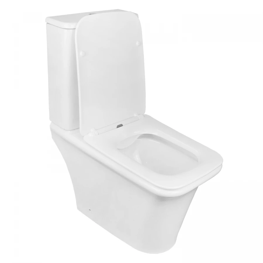 Унитаз напольный Azario Avero безободковый в комплекте с бачком смывным механизмом Geberit и сиденьем микролифт AZ-3121-G 66x36х82 см