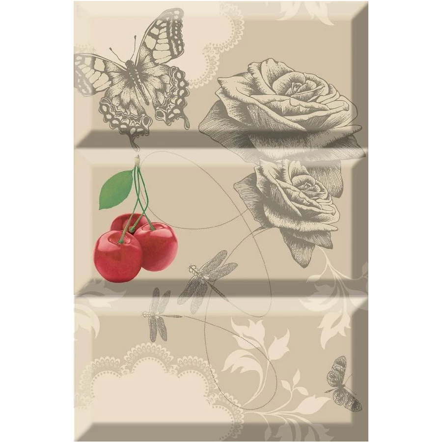 Плитка настенная Absolut Keramika Monocolor Composicion Vintage глянцевая бежевая AK0783 30х20 см