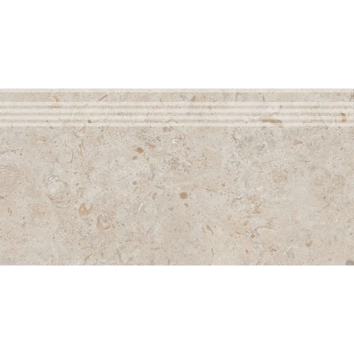 Ступень из керамогранита Kerama Marazzi Про Лаймстоун матовая темно-бежевая DD205420R/GR 60х30 см