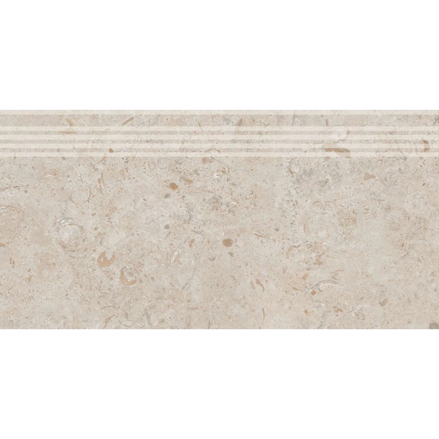 Ступень из керамогранита Kerama Marazzi Про Лаймстоун матовая темно-бежевая DD205420R/GR 60х30 см