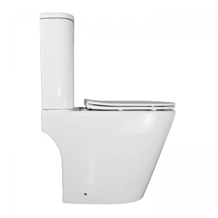 Унитаз-компакт Azario Berton напольный безободковый слив торнадо с быстросъемным сиденьем микролифт AZ-6093 38.5х61.5х80.5 см