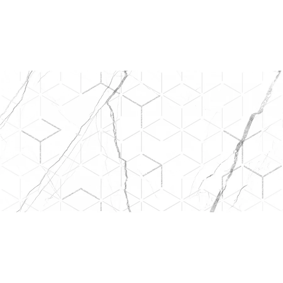 Декор Global Tile Siluet GT124VG белый 50*25 см