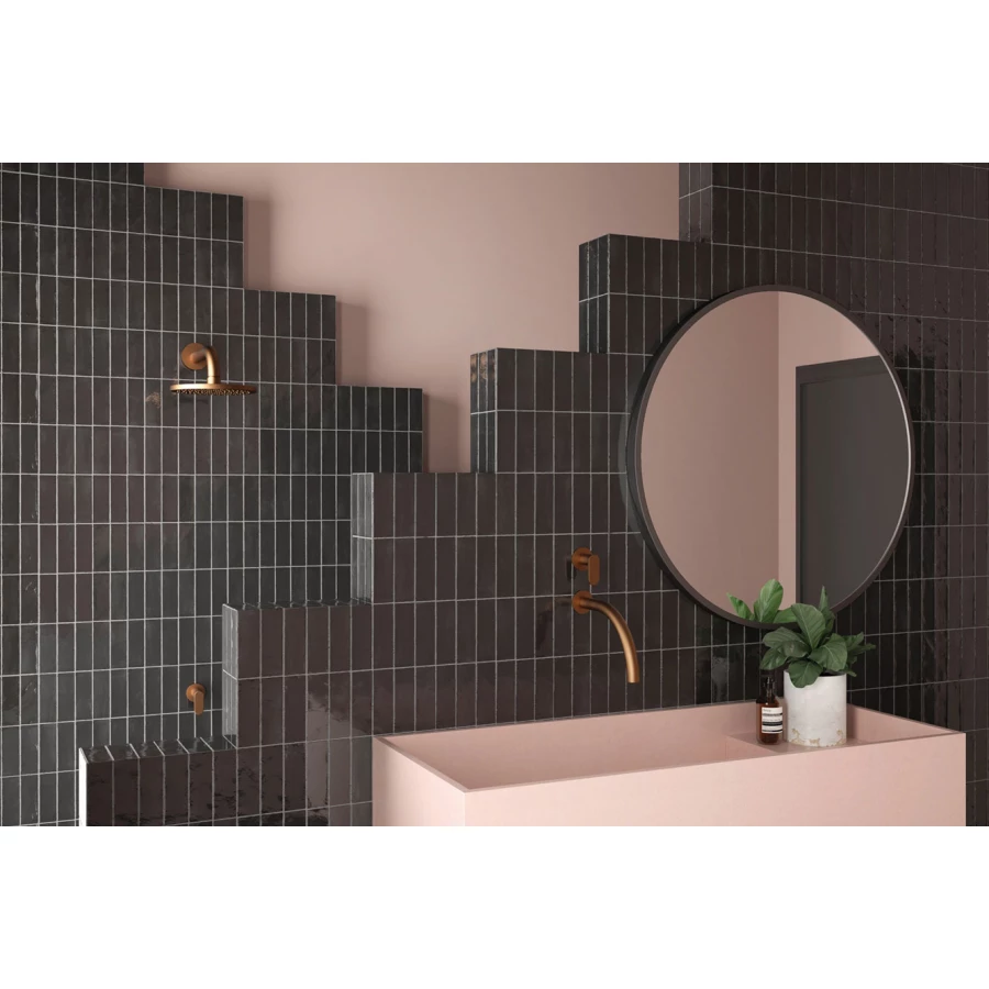 Керамогранит Equipe Coco Black Hat Glossy глянцевый чёрный 27991 15x5 см