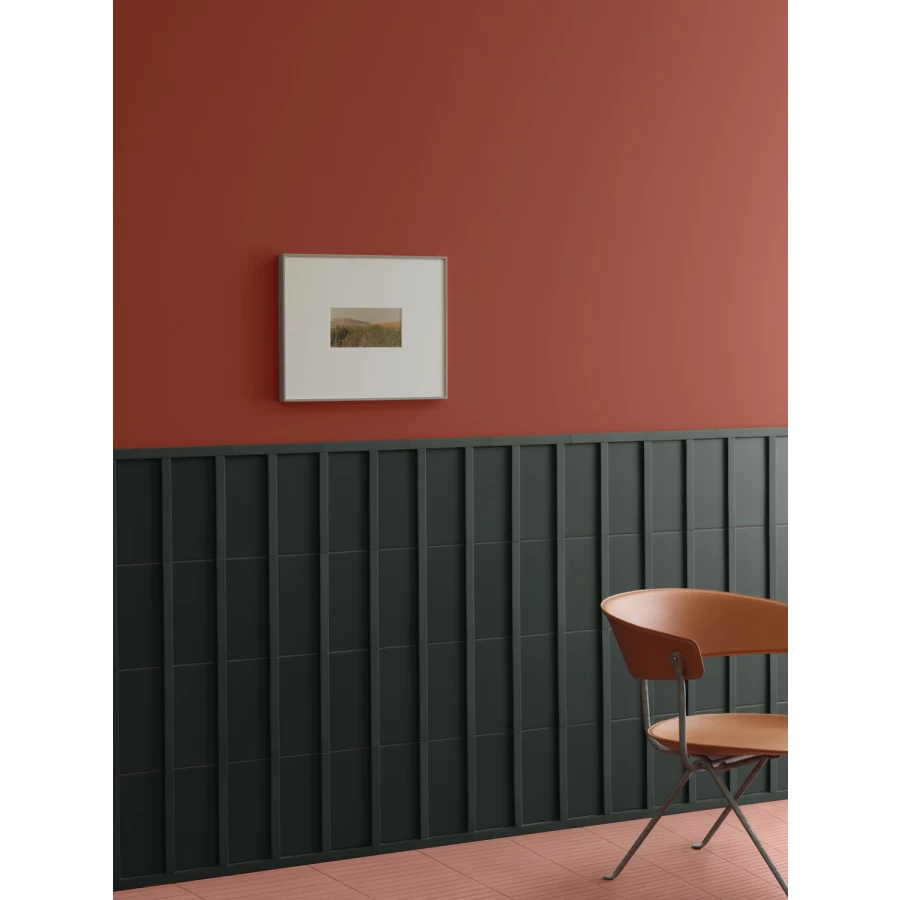 Плитка настенная Mutina Мотиво Грапхите / Motivo Graphite матовая серая BOV07 28х14 см