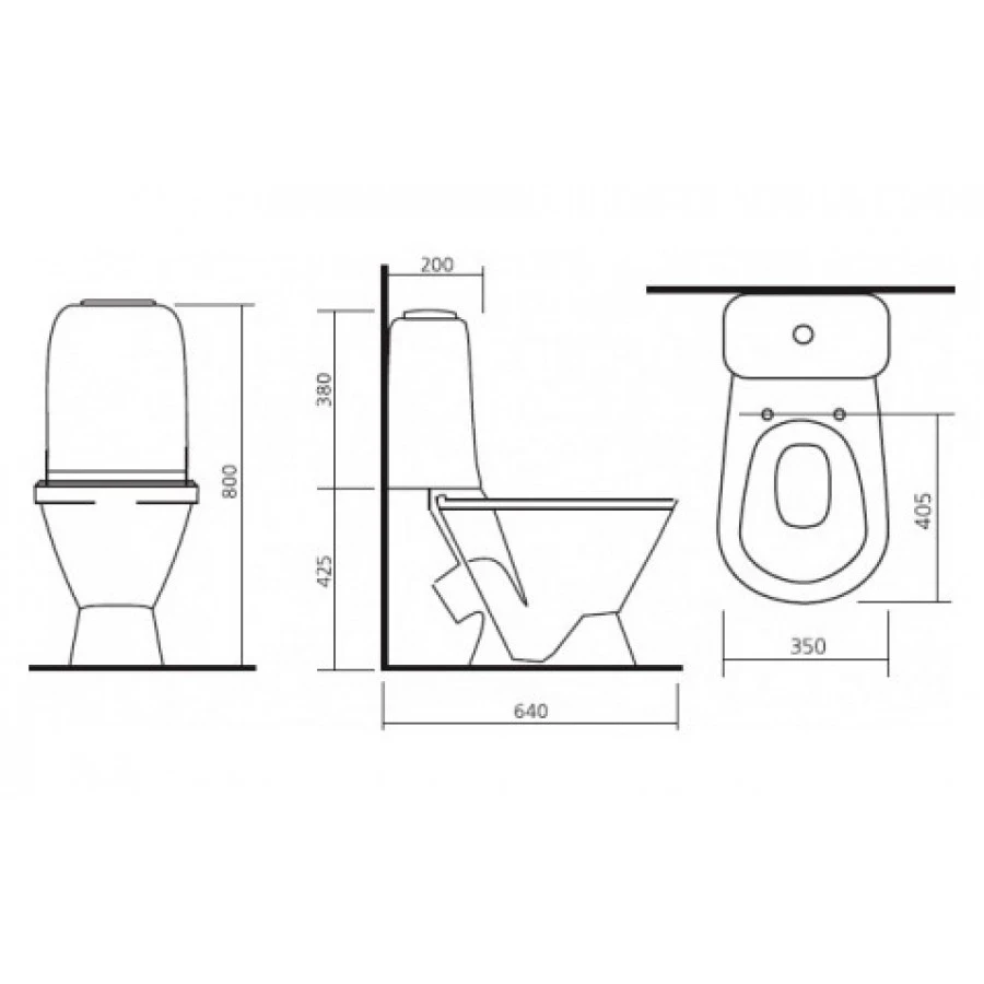 Унитаз-компакт Sanita Самарский Люкс с сиденьем SMRSACC01060711 80,5х35 см
