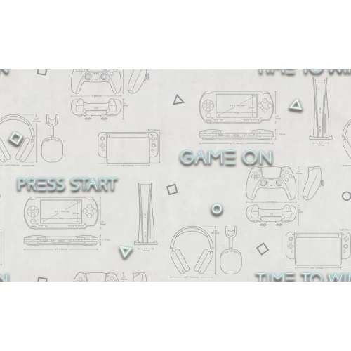 Обои флизелиновые Palitra Home Gamepad HomeColor серые HC72157-14 1,06х10,05 м