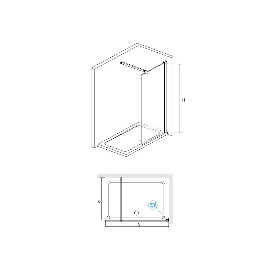Перегородка для душа RGW WA-001 351000111-11 1100 прозрачное