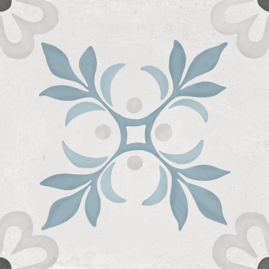 Керамогранит Harmony Peronda Sirocco Blue Garden серо-голубой 3386036518 22,3х22,3 см