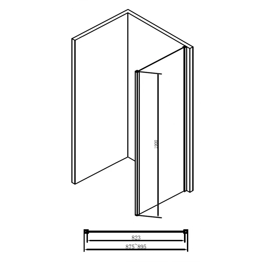 Душевая перегородка Abber Schwarzer Diamant AG90BS