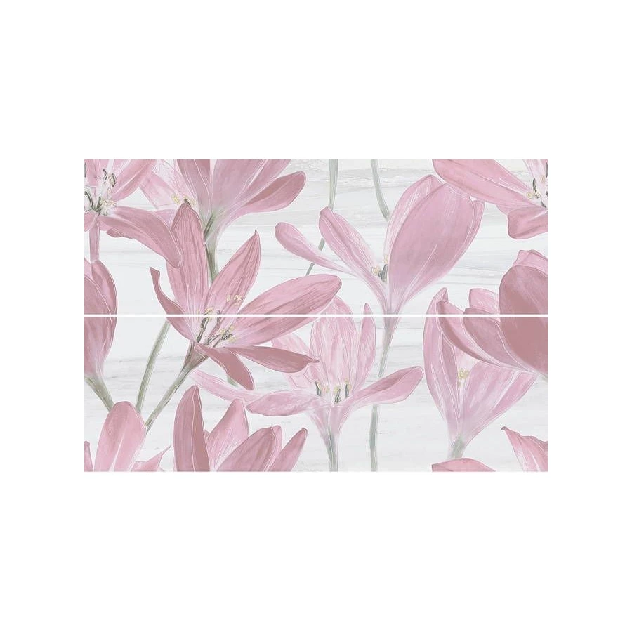 Панно Kerama Marazzi Сады Форбури Крокус розовый обрезной (компл. из 2-х шт.) 60х89,5 см