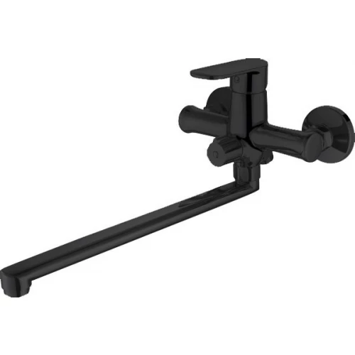 Смеситель для ванны Bravat Opal Black длинный излив F6125183BM-02L-RUS черный