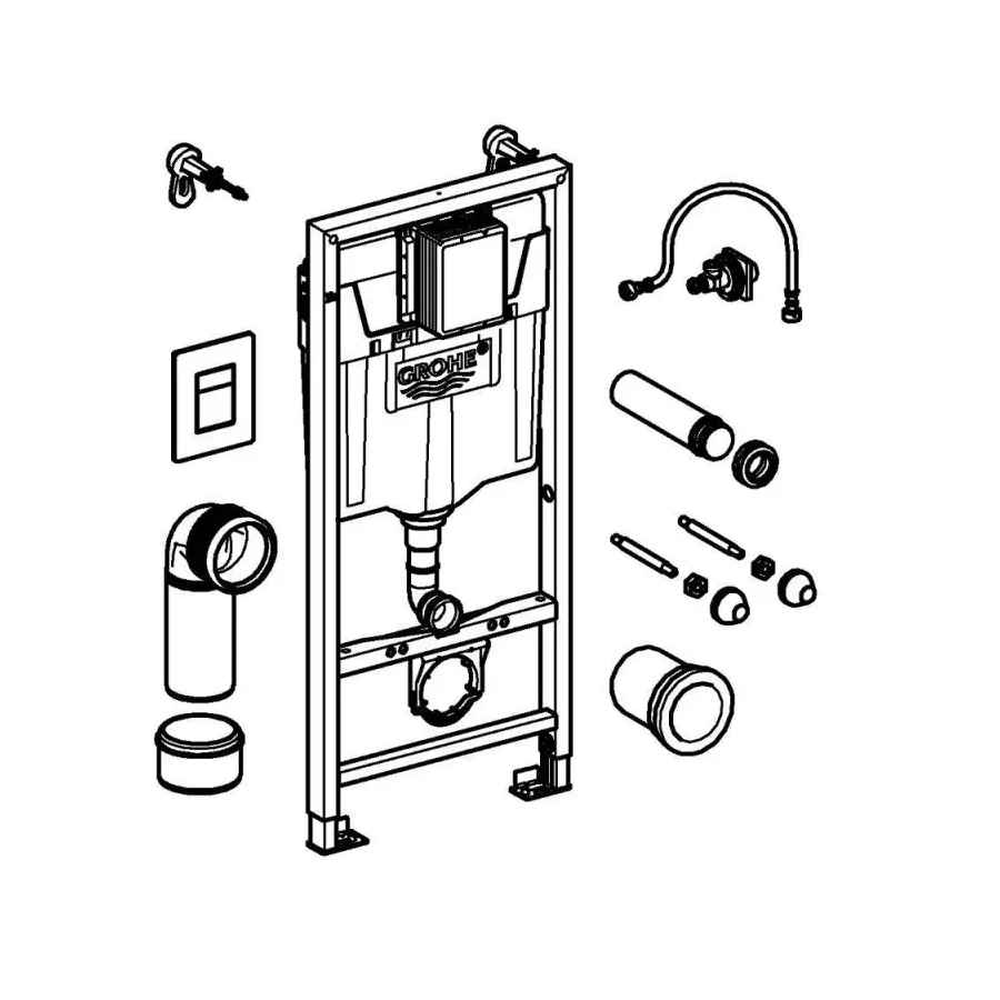 Инсталляция для подвесного унитаза Grohe Rapid SL 3 в 1 с кнопкой смыва 38772001