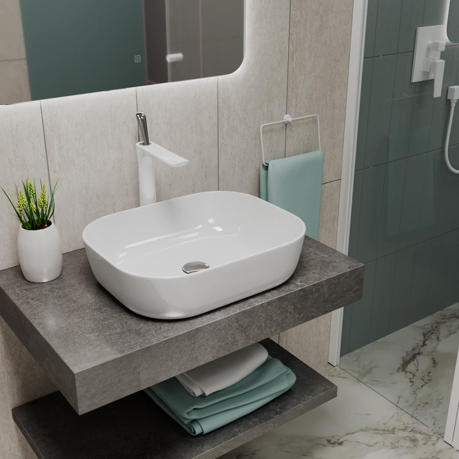 Раковина накладная D&K Venice белый DT1020116 49х39,5 см