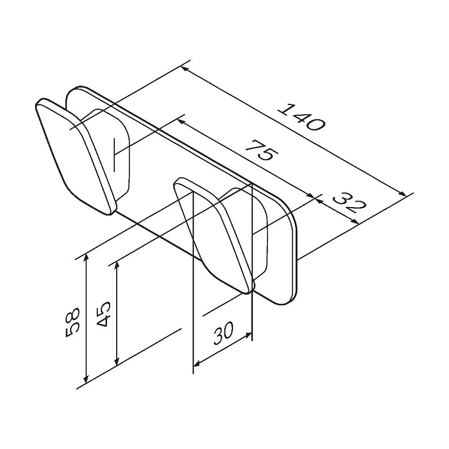Двойной крючок для полотенец Am Pm Inspire V2.0 A50A35600