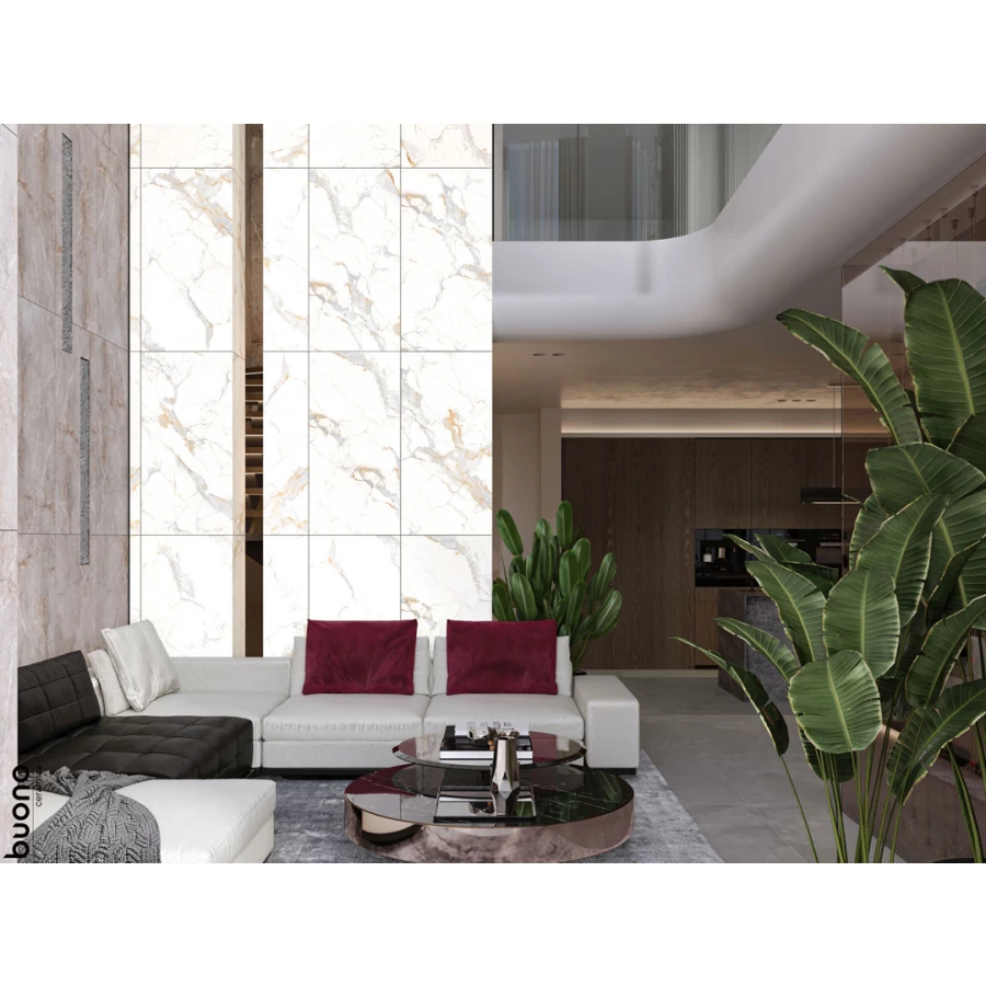 Керамогранит Buono Marble Аletta Glossy белый M4406P 120х60 см