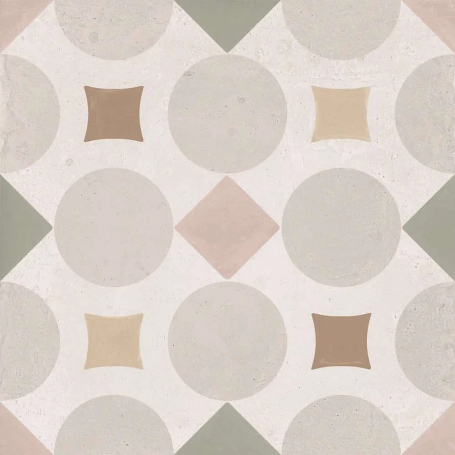 Керамогранит Harmony Peronda Patterns Pink Geometric матовый многоцветный 3386036508 22,3х22,3 см