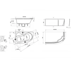 Ванна Ravak Rosa 95 L C551000000 150x95 см