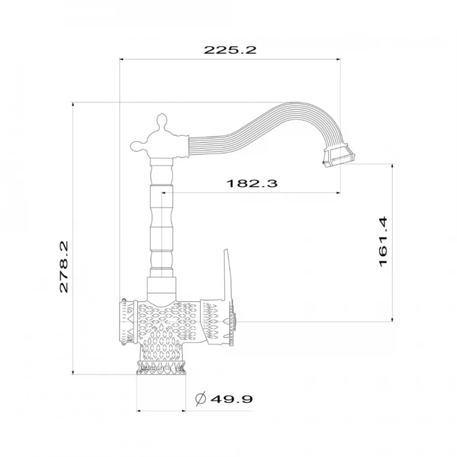 Смеситель для кухни Milacio Carletta MC.510.ABR антрацит/бронза