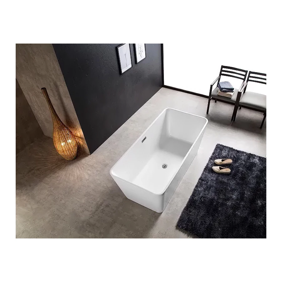 Ванна акриловая Azario Lincoln свободностоящая в комплекте с сифоном и металлической рамой LIN16080 160х80х58 см