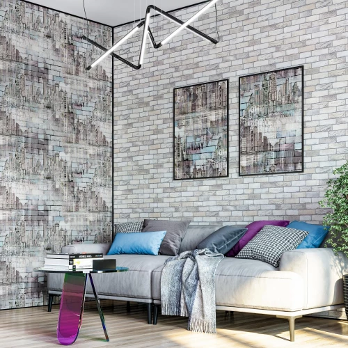 Обои флизелиновые Palitra Life Manhattan синие PL71814-56 1,06х10,05 м