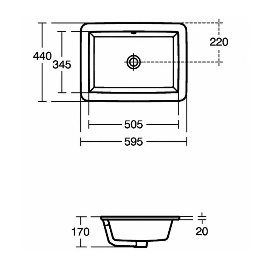 Умывальник Ideal Standard Strada встраиваемый под столешницу K077901 59x43 см