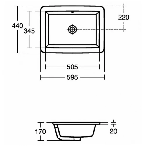 Умывальник Ideal Standard Strada встраиваемый под столешницу K077901 59x43 см