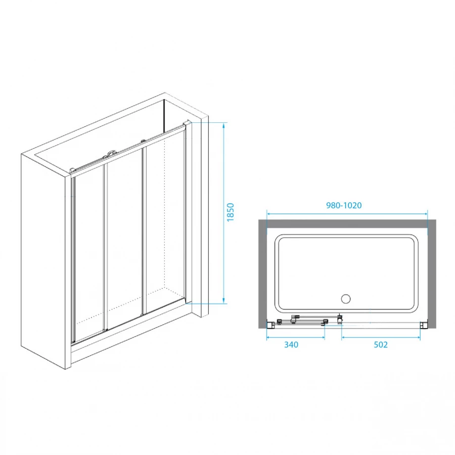 Душевая дверь RGW CL-111 Прозрачное 900 410911109-11