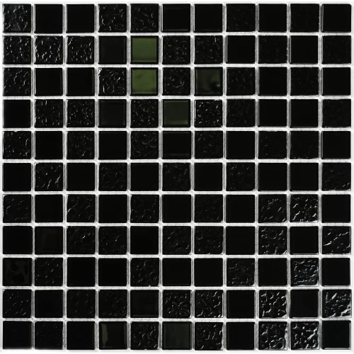 Мозаика Bonaparte Стеклянная мозаика Black Rose 25х25 глянцевая черная 30х30 см